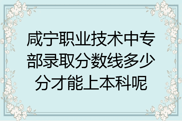 咸宁职业技术中专部录取分数线多少分才能上本科呢