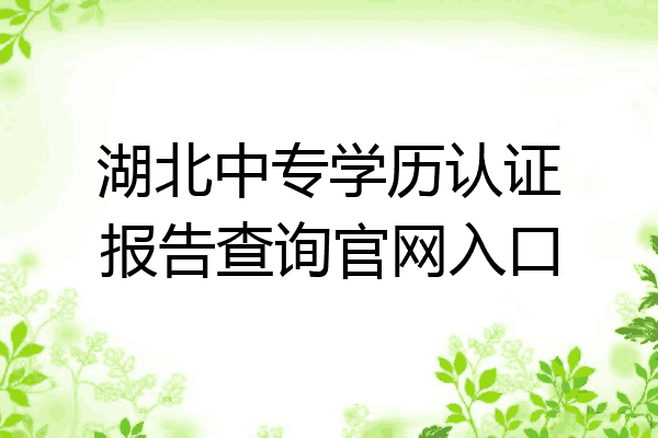 湖北中专学历认证报告查询官网入口
