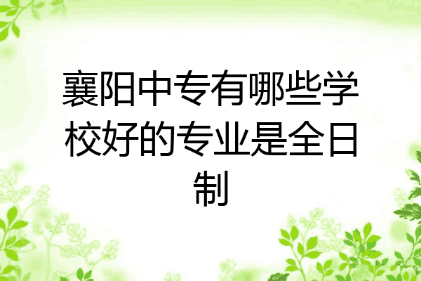 襄阳中专有哪些学校好的专业是全日制