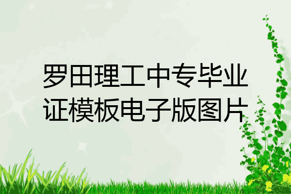 罗田理工中专毕业证模板电子版图片