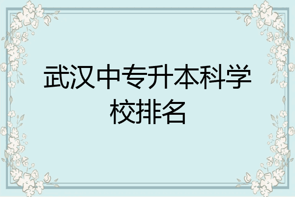 武汉中专升本科学校排名