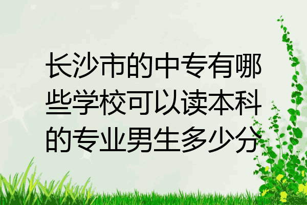 长沙市的中专有哪些学校可以读本科的专业男生多少分