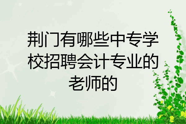 荆门有哪些中专学校招聘会计专业的老师的