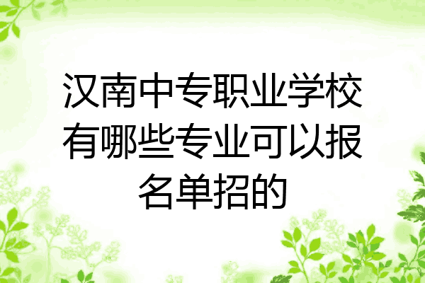 汉南中专职业学校有哪些专业可以报名单招的
