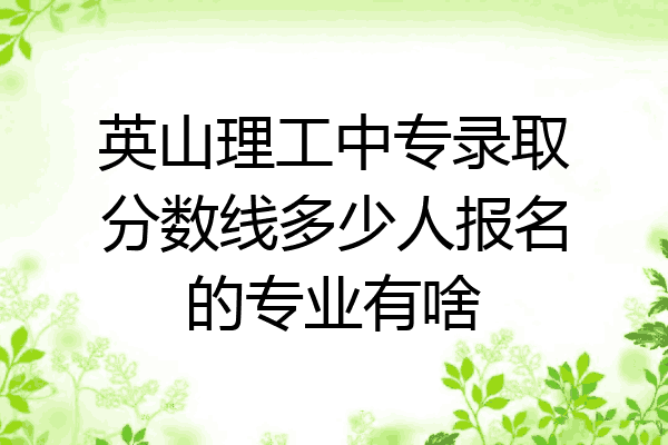 英山理工中专录取分数线多少人报名的专业有啥