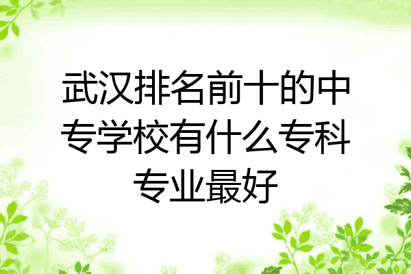 武汉排名前十的中专学校有什么专科专业最好