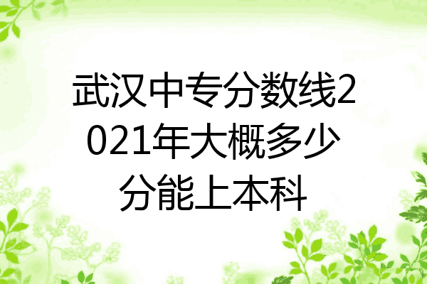 武汉中专分数线2021年大概多少分能上本科