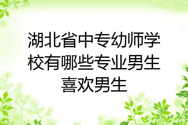 湖北省中专幼师学校有哪些专业男生喜欢男生