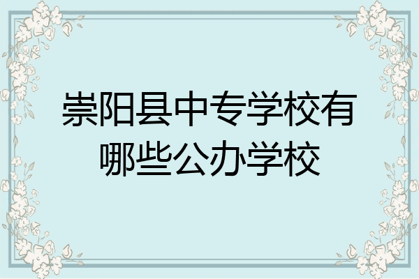 崇阳县中专学校有哪些公办学校