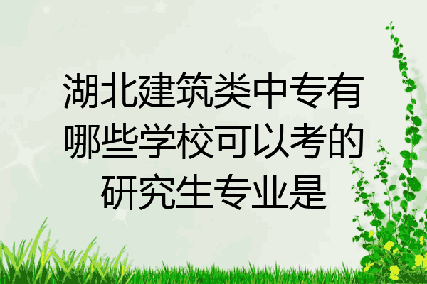 湖北建筑类中专有哪些学校可以考的研究生专业是