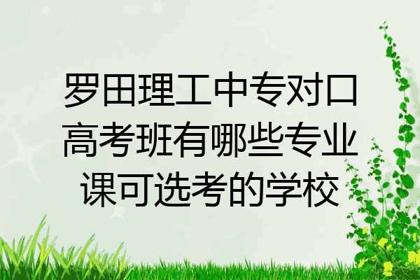 罗田理工中专对口高考班有哪些专业课可选考的学校