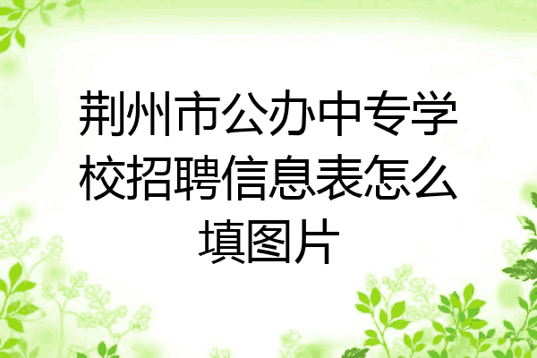 荆州市公办中专学校招聘信息表怎么填图片