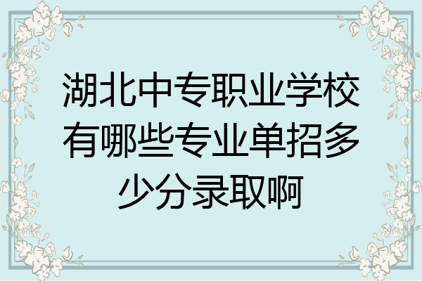 湖北中专职业学校有哪些专业单招多少分录取啊