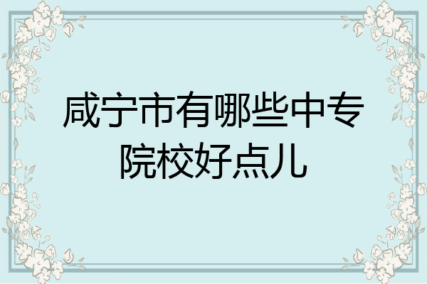 咸宁市有哪些中专院校好点儿