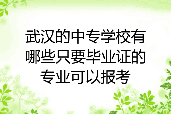 武汉的中专学校有哪些只要毕业证的专业可以报考