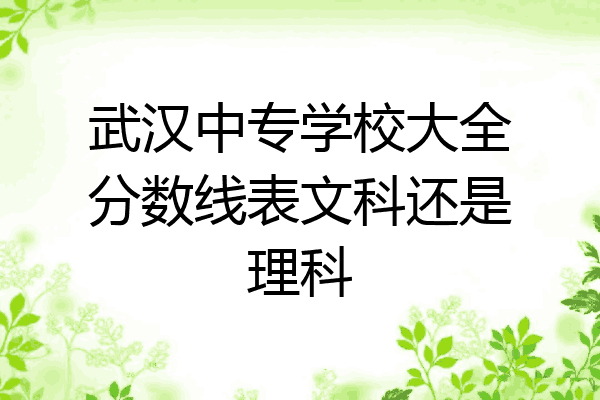 武汉中专学校大全分数线表文科还是理科