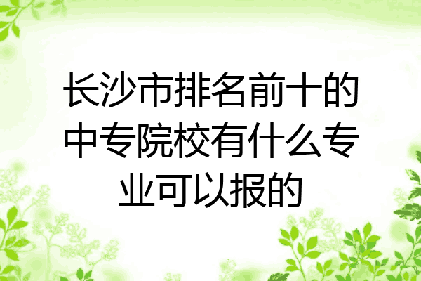 长沙市排名前十的中专院校有什么专业可以报的