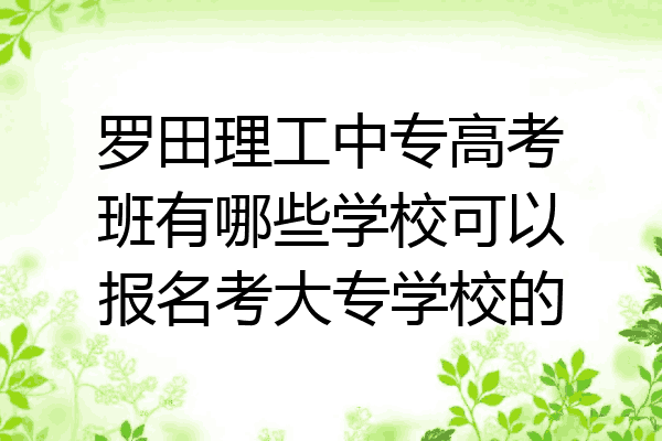 罗田理工中专高考班有哪些学校可以报名考大专学校的