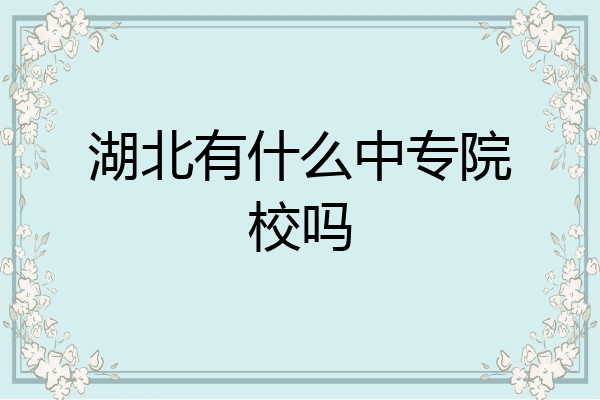 湖北有什么中专院校吗
