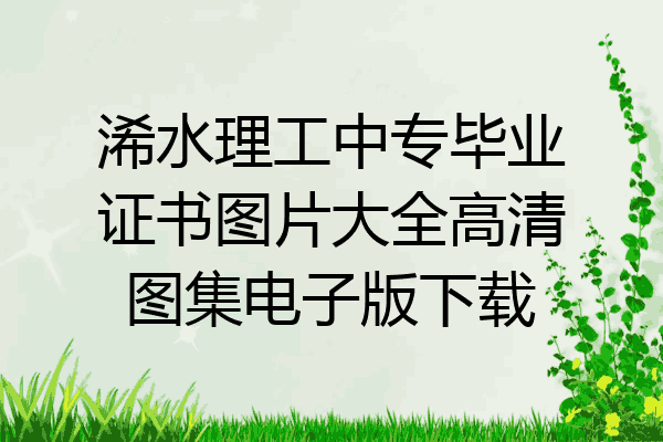 浠水理工中专毕业证书图片大全高清图集电子版下载