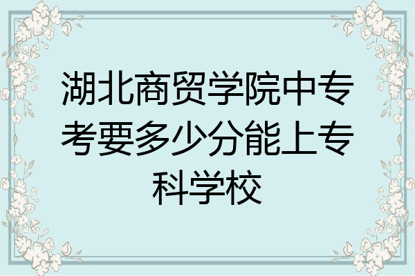 湖北商贸学院中专考要多少分能上专科学校