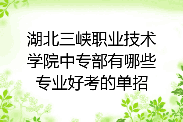 湖北三峡职业技术学院中专部有哪些专业好考的单招
