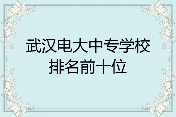 武汉电大中专学校排名前十位