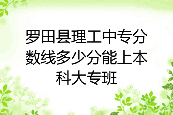 罗田县理工中专分数线多少分能上本科大专班