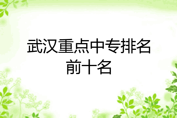 武汉重点中专排名前十名