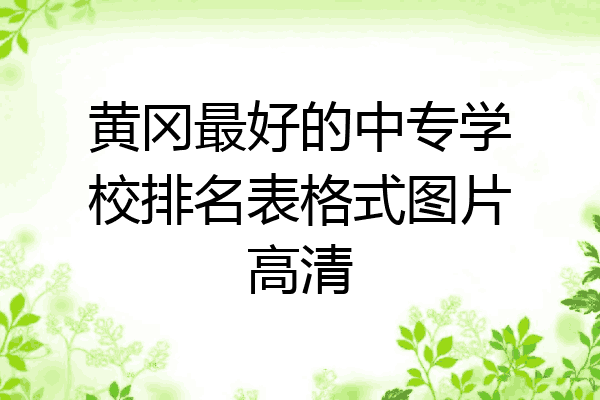 黄冈最好的中专学校排名表格式图片高清