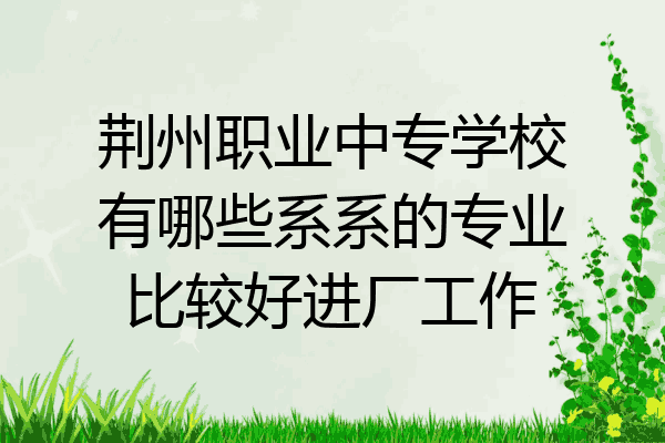荆州职业中专学校有哪些系系的专业比较好进厂工作