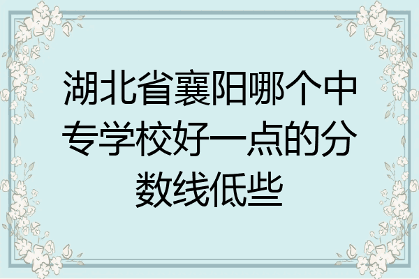 湖北省襄阳哪个中专学校好一点的分数线低些