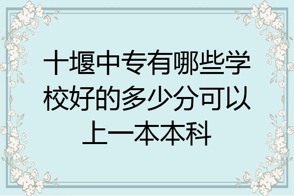 十堰中专有哪些学校好的多少分可以上一本本科