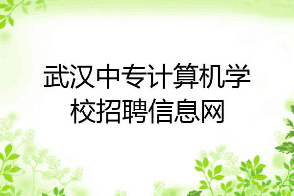 武汉中专计算机学校招聘信息网