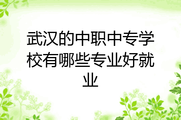 武汉的中职中专学校有哪些专业好就业