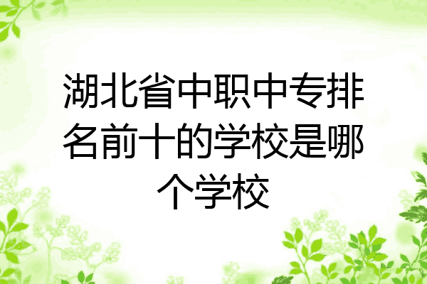 湖北省中职中专排名前十的学校是哪个学校