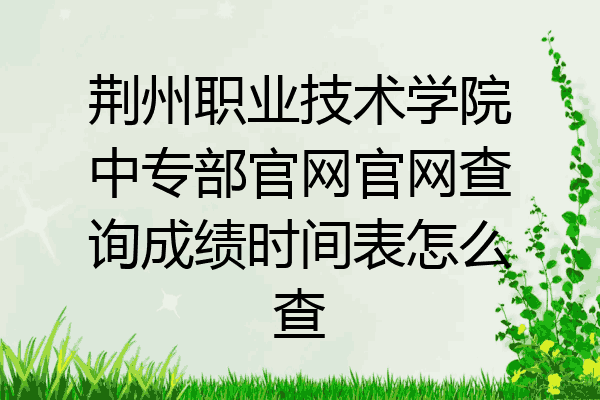 荆州职业技术学院中专部官网官网查询成绩时间表怎么查