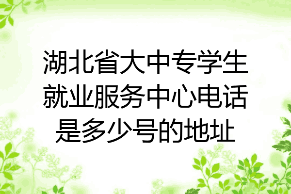 湖北省大中专学生就业服务中心电话是多少号的地址