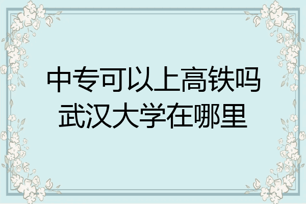 中专可以上高铁吗武汉大学在哪里