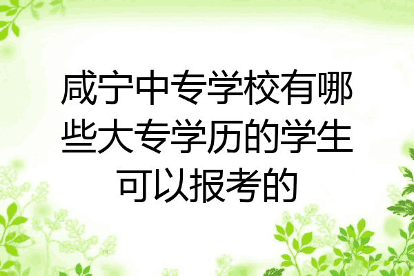 咸宁中专学校有哪些大专学历的学生可以报考的