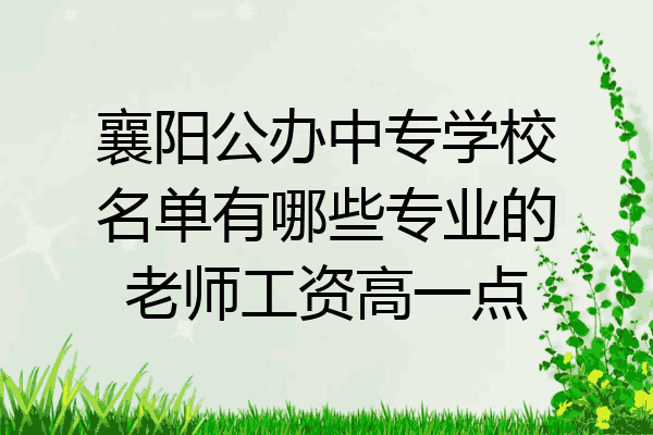襄阳公办中专学校名单有哪些专业的老师工资高一点