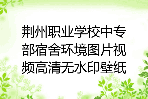 荆州职业学校中专部宿舍环境图片视频高清无水印壁纸