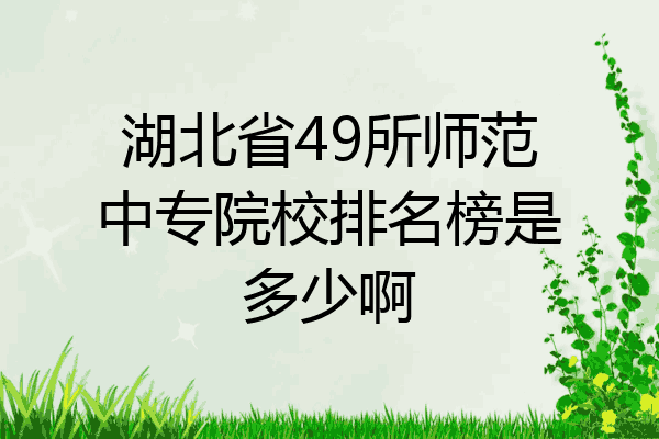 湖北省49所师范中专院校排名榜是多少啊