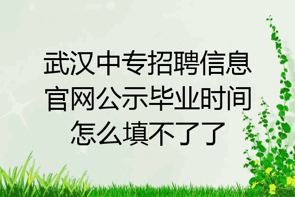 武汉中专招聘信息官网公示毕业时间怎么填不了了