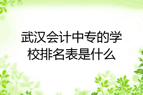 武汉会计中专的学校排名表是什么