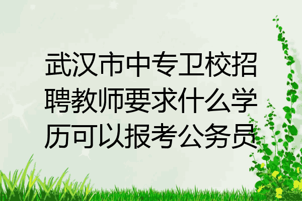 武汉市中专卫校招聘教师要求什么学历可以报考公务员