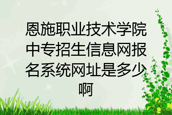恩施职业技术学院中专招生信息网报名系统网址是多少啊