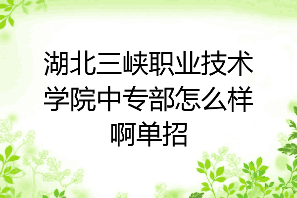 湖北三峡职业技术学院中专部怎么样啊单招
