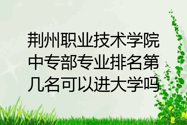 荆州职业技术学院中专部专业排名第几名可以进大学吗