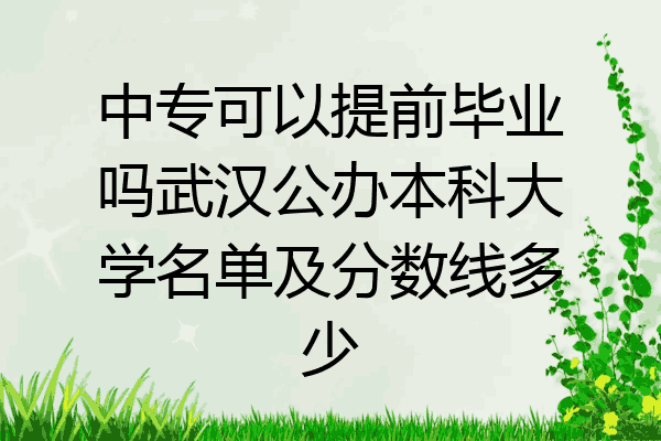 中专可以提前毕业吗武汉公办本科大学名单及分数线多少